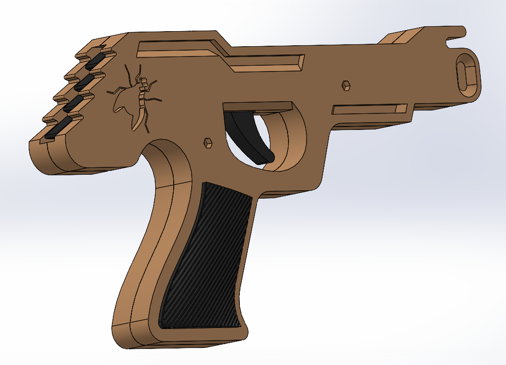 3D Printed Rubber Band Gun